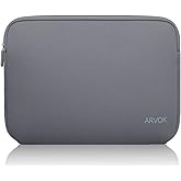 Arvok 17-17.3 Inch Laptop Sleeve Multi-Color & Size Choices Case/Water-Resistant Neoprene Notebook Computer Pocket Tablet Briefcase Carrying Bag/Pouch Skin Cover for HP/Dell/Lenovo/Asus/Acer, Grey