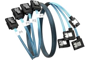 OIKWAN SATA-III Cable, 4-Pack 90 Degree 19 Inch 6Gbps Right Angle Data Cable Replacement for Bitcoin Computer-Server CD DVD D