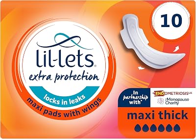 Lil-Lets Extra Protection Maxi Pads with Wings 10 Pack