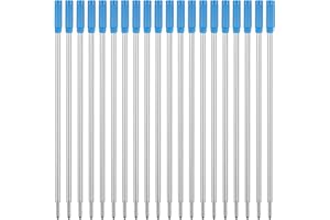 Unibene Cross Compatible Ballpoint Pen Refills 20 Pack, 1.0mm Medium Point-Blue, Smooth Writing Replaceable German Ink Refill