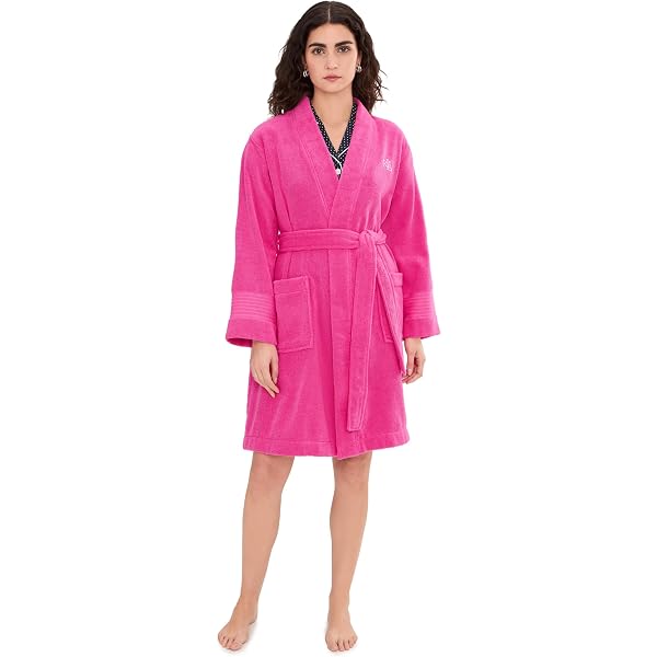 ralph lauren dressing gown ladies Lauren Ralph Lauren Women's Greenwich Terry Robe - Pink