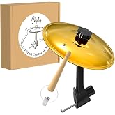 Car Cymbal Air Vent, Mini Drum Crash Cymbal Set with Mini Drum Stick, Funny Musical Instruments Gadget for Drummer Music Lovers Gift, Compact Durable Car Accessory for Most Vehicles(Gold)