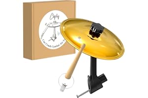 CHFORY Car Cymbal Air Vent, Mini Drum Crash Cymbal Set with Mini Drum Stick, Funny Musical Instruments Gadget for Drummer Music Lovers Gift, Compact Durable Car Accessory for Most Vehicles(Gold)