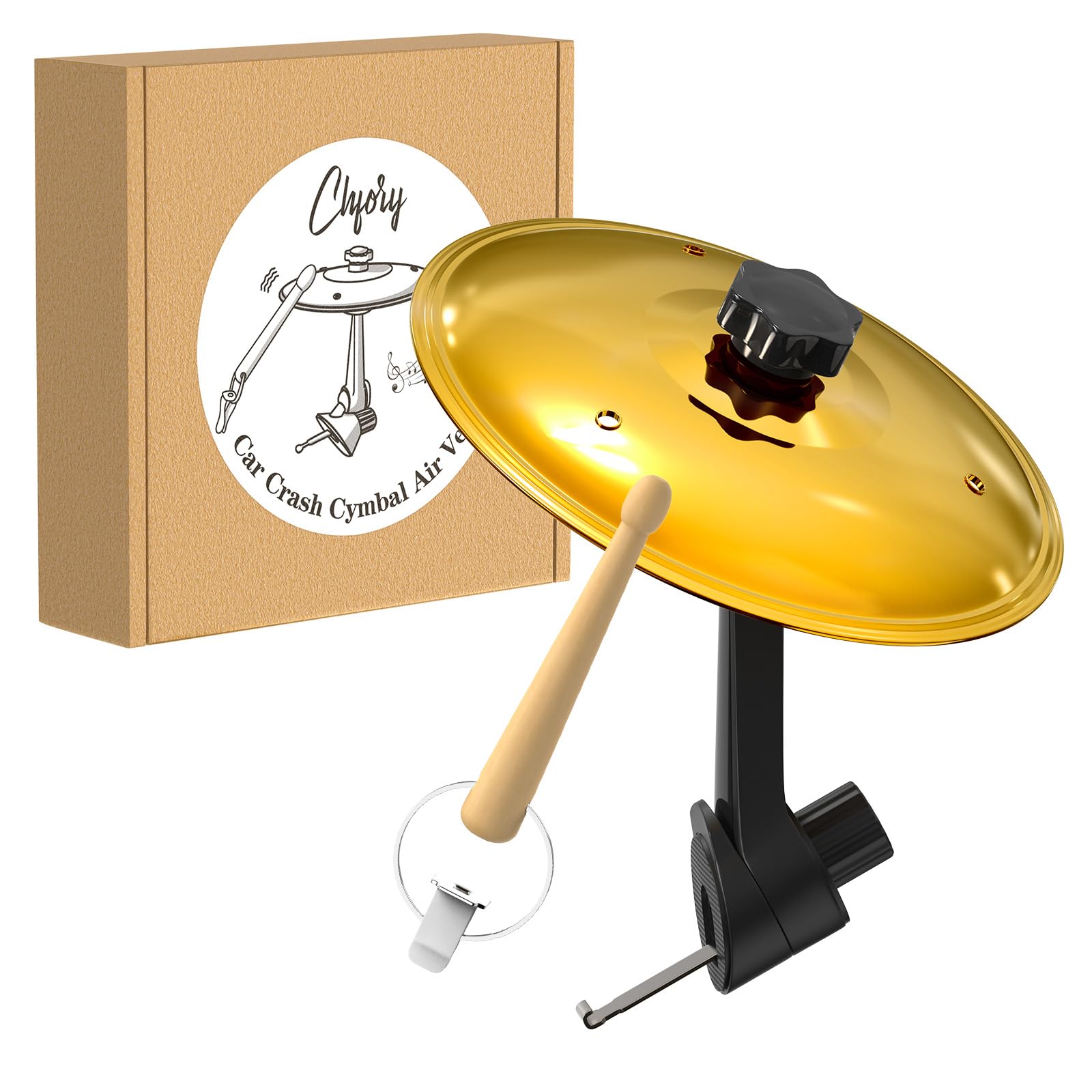Photo 1 of *UNTESTED*
Car Cymbal Air Vent, Mini Drum Crash Cymbal Set with Mini Drum Stick, Funny Musical Instruments Gadget for Drummer Music Lovers Gift, Compact Durable Car Accessory for Most Vehicles(Gold)