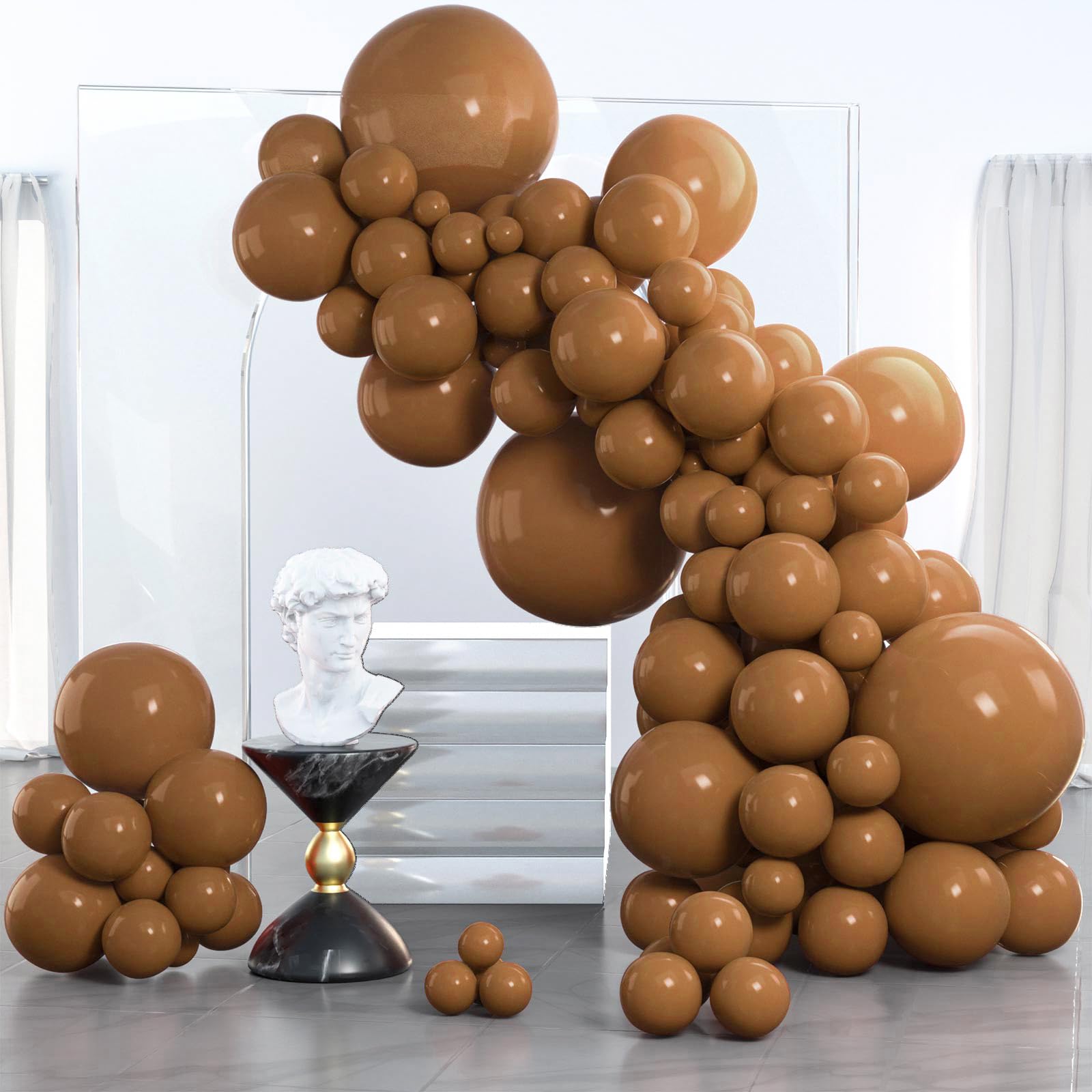 PartyWoo Brown Balloons 85 pcs Different Sizes of 18 12 10 5 Inch Boho Neutral Coffee Dark Brown Balloon Arch Kit Garland for Wedding Baby Shower Gender Reveal Birthday Party Decorations Brown-F09