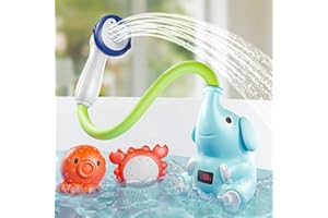 G-WACK Baby Bath Toys Shower Head Sprayer with Water Thermometer for New Borns, Toddlers and Kids | Baby Accessories, and Essentials in Bathtub or Sink | Shampoo Bath Rinser | USB Rechargeable-Ⅰ