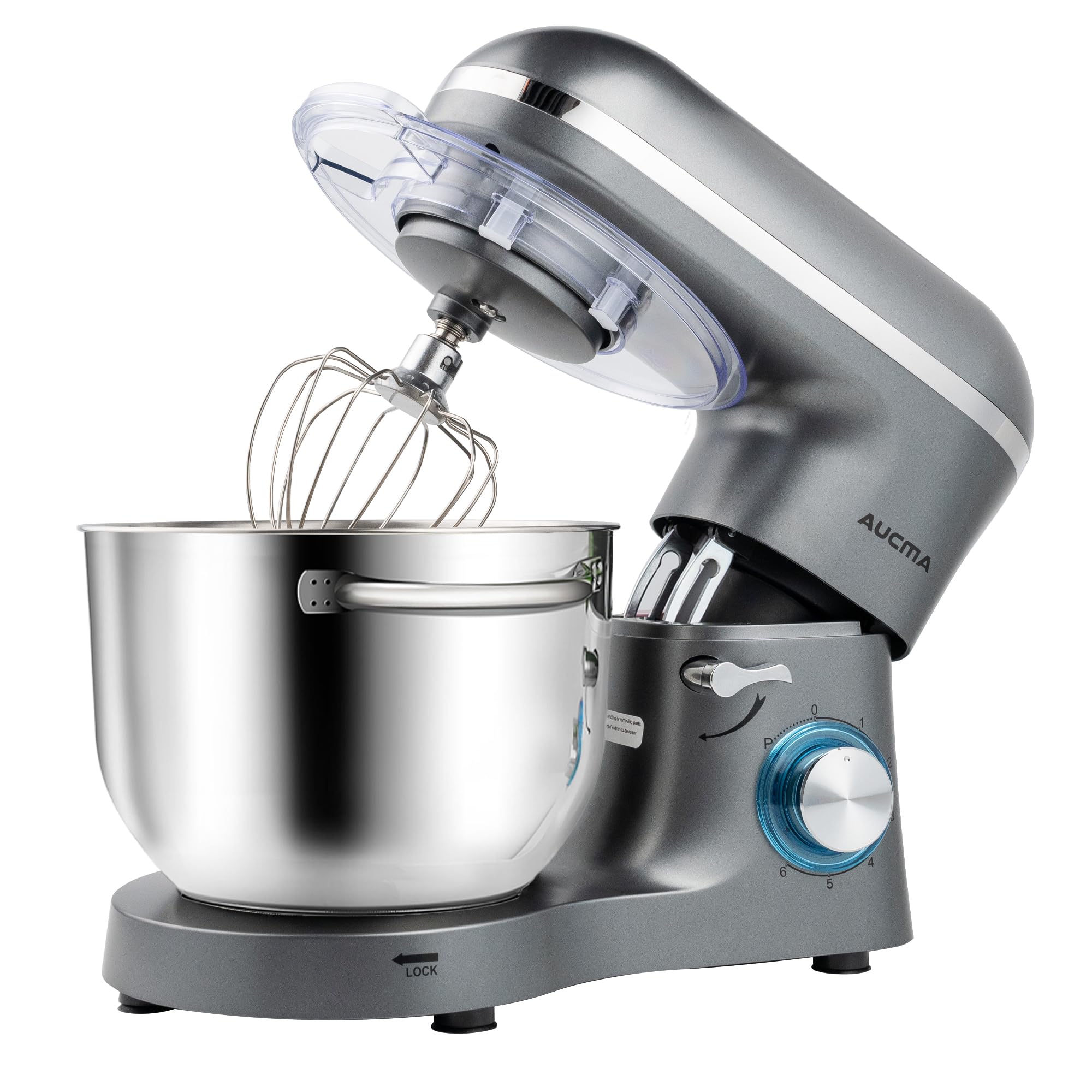 Photo 1 of Aucma Stand Mixer,6.5-QT 660W 6-Speed Tilt-Head Food Mixer, Kitchen Electric Mixer with Dough Hook, Wire Whip & Beater (6.5QT, Gray)