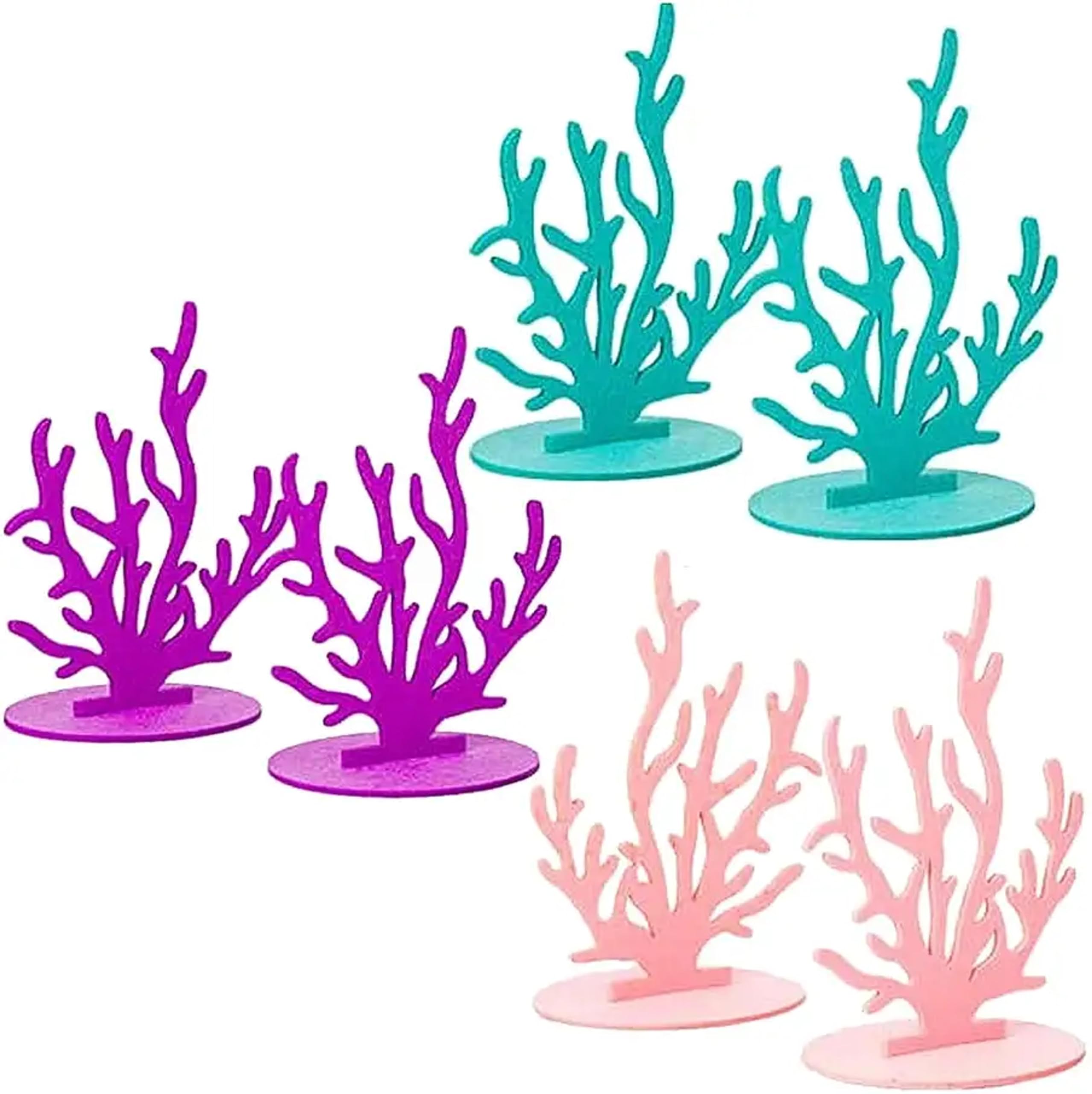 Photo 1 of 6 pcs Mermaid Birthday Party DIY Felt Decorations - Ocean Party Felt Decor - Little Mermaid Party Decorations - Under the Sea Party Decorations - Coral Ornaments - Graduation Party Supplies Table