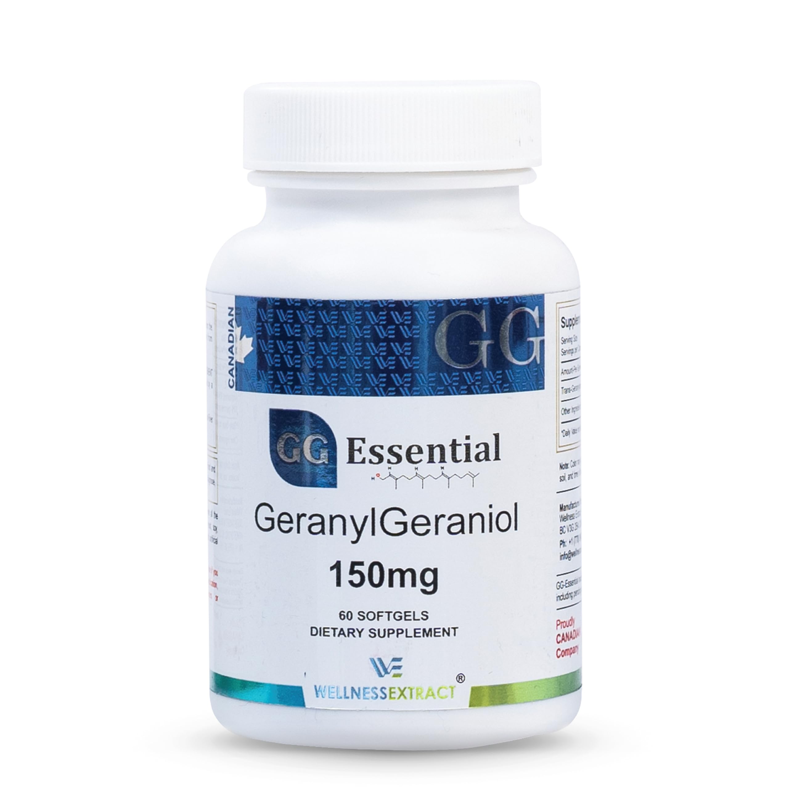 Wellness Extract GG Essential Annatto Derived Dietary Supplement Softgel Capsules 150mg for Nutritional Support, Suitable for Statin Users, Easy to Swallow Softgels for Men and Women, 60 Softgels