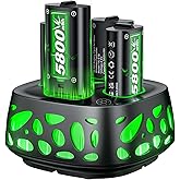 Feirsh Rechargeable Battery Pack for Xbox with Charger, 4x5800mWh Fast Charging Rechargeable Battery Packs for Xbox Controller Batteries for XboxOne Series X|S,One S/X/Elite Controller