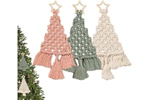 Christmas Tree Macrame Kit | Macrame Christmas Tree Decorations | Handwoven Holiday Decoration for Women Teen Beginner Firepl