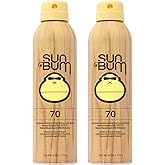 Sun Bum Original SPF 70 Sunscreen Body Spray - Broad Spectrum Moisturizing Sunscreen with Vitamin E - Hawaii 104 Act Compliant (Made without Octinoxate & Oxybenzone) - 6 oz (Pack of 2)