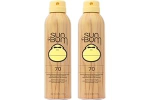 Sun Bum Original SPF 70 Sunscreen Body Spray - Broad Spectrum Moisturizing Sunscreen with Vitamin E - Hawaii 104 Act Compliant (Made without Octinoxate & Oxybenzone) - 6 oz (Pack of 2)