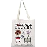 GJTIM Vampire TV Show Inspired Gift TVD Mystic Falls Gift Vampire Party Supplies Bag TVD Tote Bag for Vampire Fans