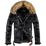 denim jacket fluffy collar mens