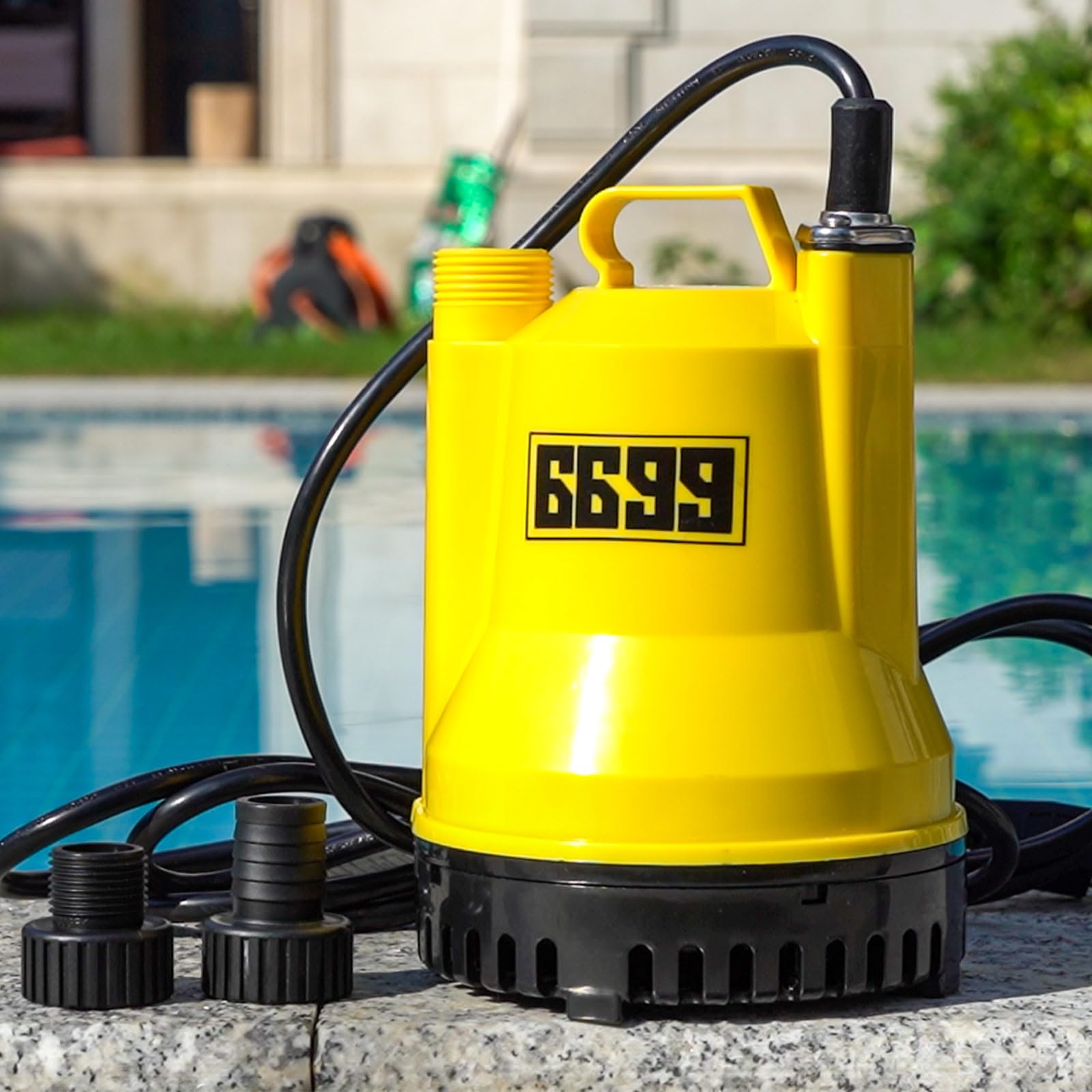 Photo 1 of 6699 1/6HP Portable Utility Pump Submersible Small Backup Sump Pump Draining pump to Remove Water from Flooding House Basement Pool Tankless Heater Flushing Pump with 10-Foot Cord SUB 1100