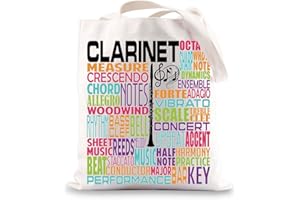 BWWKTOP Clarinet Player Tote Bag Clarinetist Gifts Clarinet Player Gifts Musician Tote Bag Clarinetist Band Shoulder Bag