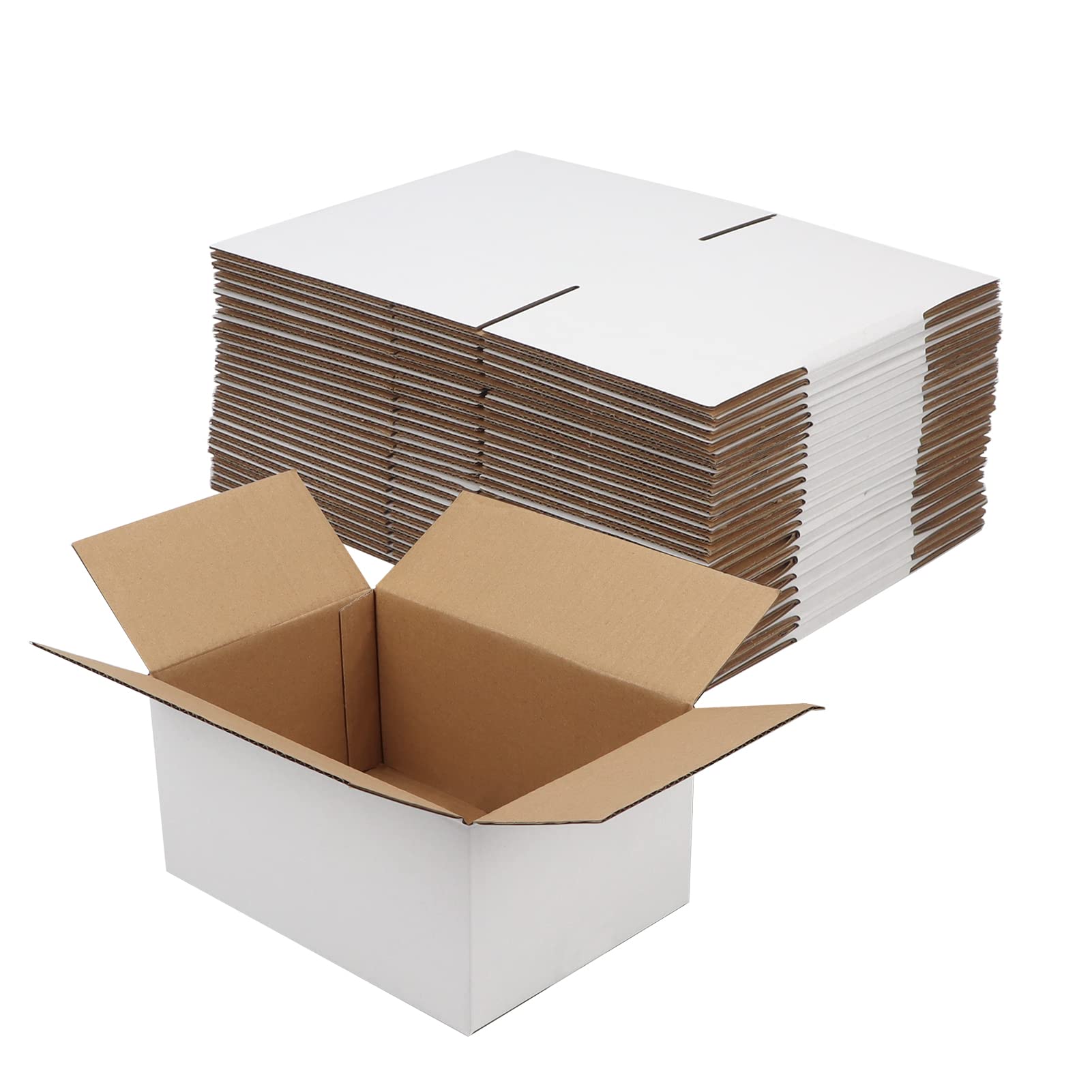 Photo 1 of Hoikwo 10x7x5 Inches Small White Shipping Boxes Set of 25, Sturdy Cardboard Boxes for Small Business for Packaging Mailing