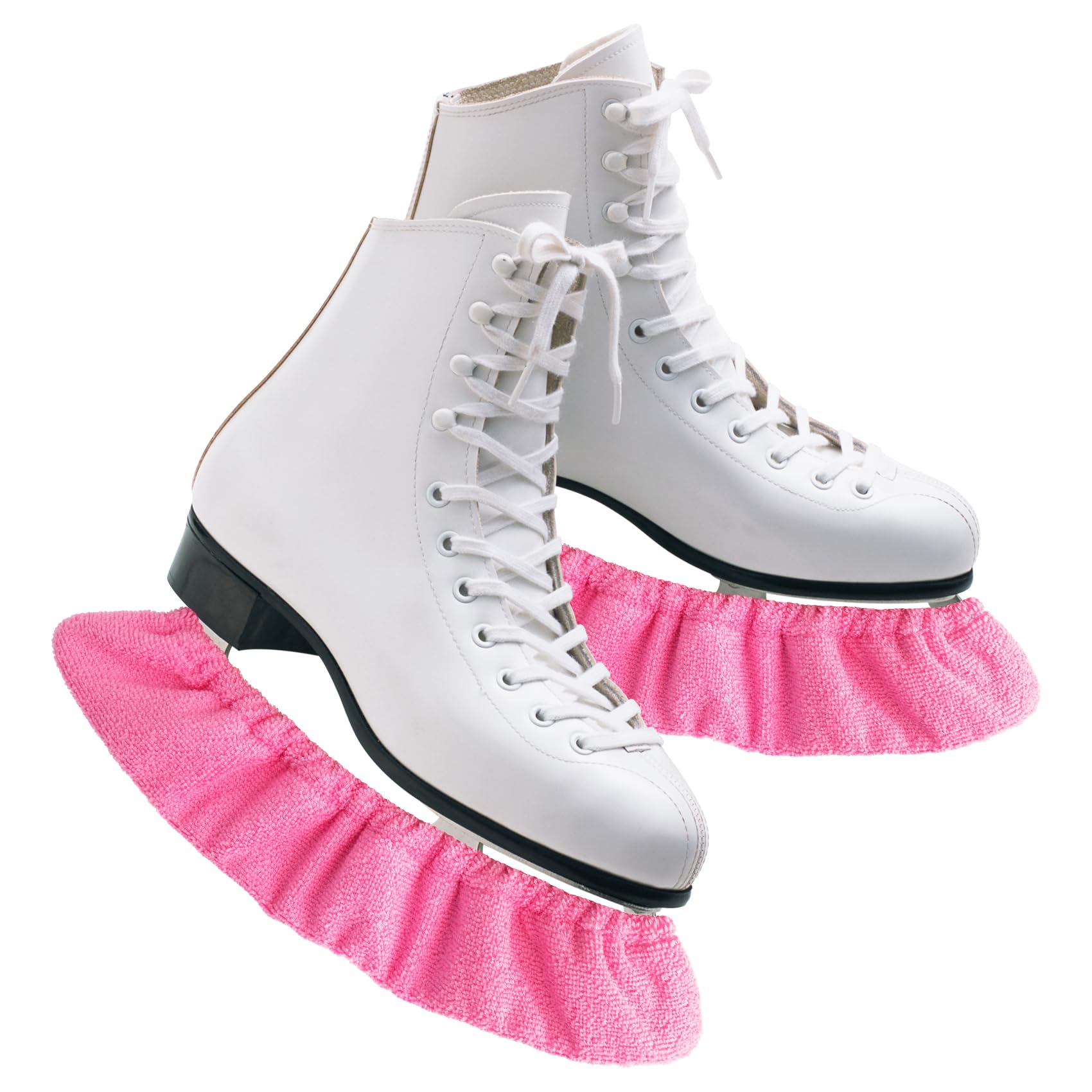 Cuayaes Ice Skate Guards,Soft Ice Hockey Skates Blade Covers, (Rose Red)