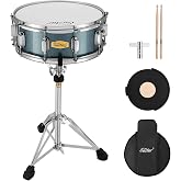 Eastar Snare Drum Set with Drum Sticks,for Beginners with Snare Drum Stand, Mute Pad, Snare Drum Bag, Drum Key, 14"X 5.5", Starry Blue