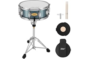 Eastar Snare Drum Set with Drum Sticks,for Beginners with Drum Stand, Mute Pad, Snare Drum Bag, Drum Key, 14"X 5.5", Starry Blue