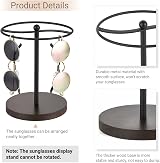 Mkono Sunglasses Organizer Glasses Holder Stand with Wood Base, 12 Pairs, Black view 4