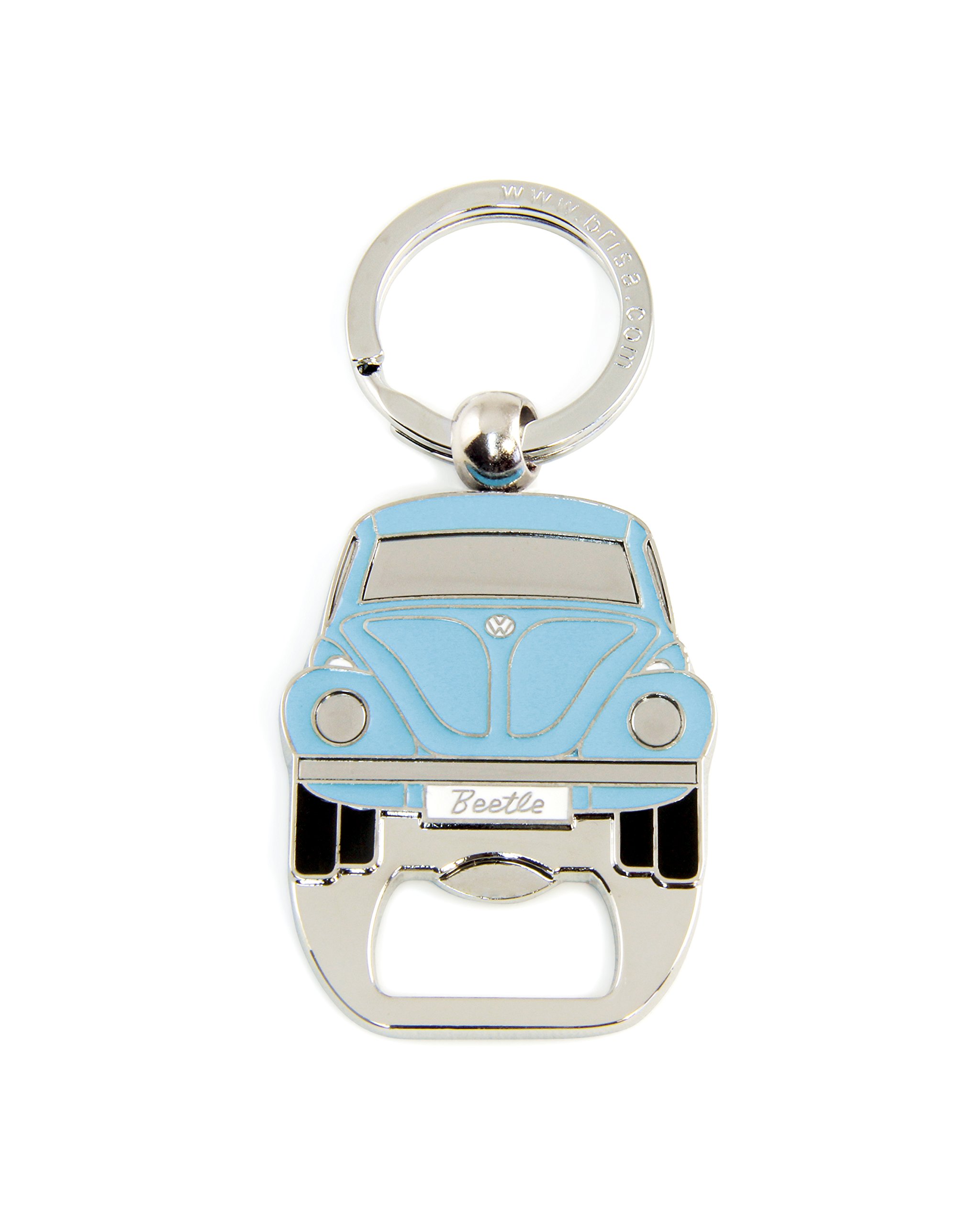 BRISA VW Collection - Volkswagen Keychain Ring Keychain Accessory Keyholder with Bottle Opener in Beetle Bug Design (Light Blue)
