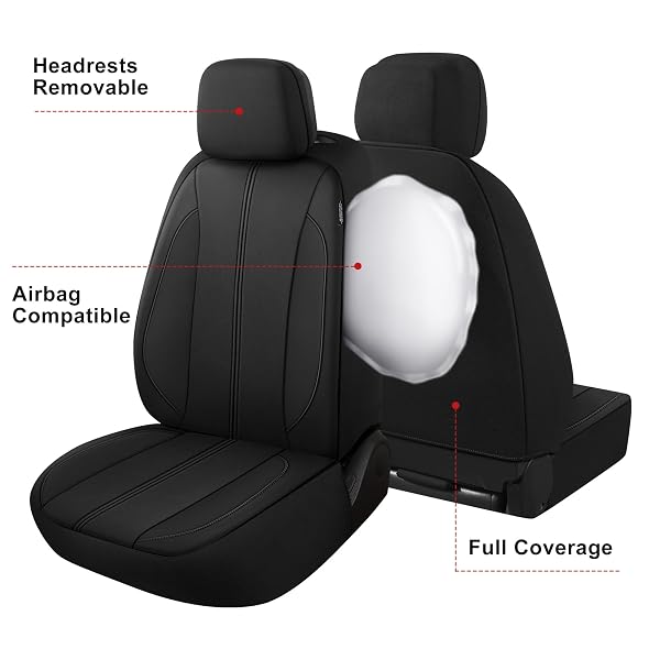 YGL CAR SEAT COVERS FOR FULL SEATS,WATERPROOF SEAT COVERS FOR CARS,DURABLE NEOPRENE CAR SEAT PROTECTORS,INTERIOR COVERS FOR CARS,SEDAN VAN TRUCK SUV(BLACK)