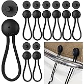 Maasechs 10 Pack Shock Cord Fastener Bungee Cord Clips,Black,Classic Style | with Adjustable Knob, Multifunctional Fastener, for Boat Covers, Tarps, Canvas, Trailers and Marine Use