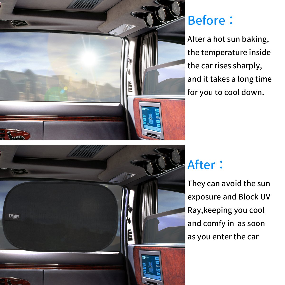 KMMIN Car Window Shade Auto Sunshade for Blocking UV Ray and Protecting