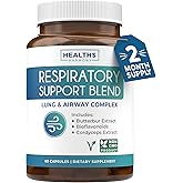 Respiratory Lung Health Supplement - Invigorating Lung Support Supplement Helps Support Clear Airways Mucus Removal and Seasonal or Year Round Detox - Vegan Herbal Non-GMO Formula (2 Months Supply)