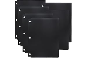 Youngever 6 Pack Heavy Duty Plastic Two Pocket Folders, Binder Dividers with Pocket, 3 Hole Punch Folder with Notches, Binder