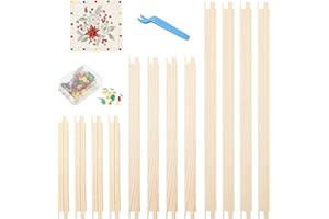 12pcs Wooden Canvas Stretcher Bars, 3 Sizes Embroidery Stretcher Bars, DIY Embroidery Stitch Frame Kit with 100 Tacks and Tac