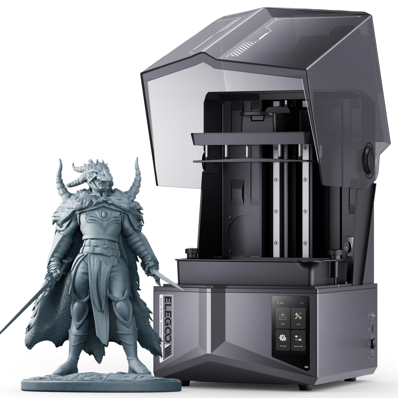 ELEGOO Impresora 3D Saturn 4 Ultra 12K de Resina, con Nivelación Automática Inteligente, LCD Monocromo de 10 Pulgadas y 12K, Velocidad de Impresión Más Rápida de 150 mm/h, Tamaño de Impresión de 8,62 × 4,84 × 8,66 Pulgadas