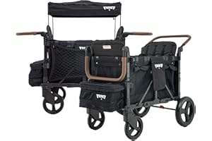 Keenz XC+ EVO - Luxury Comfort Stroller Wagon | Foldable 4 Passenger with Adjustable Canopy | Black