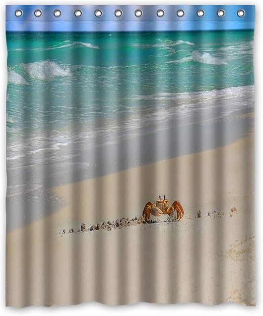 Amazon Com Zhanzzk Cute Crab Walking In Beautiful Beach Bathroom