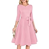 RUMIA Women's Cocktail Dresses 3/4 Sleeve Vintage Wedding Guest Dress (XS-3XL)