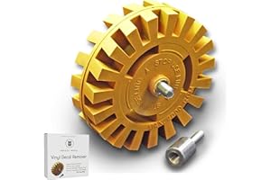 Whizzy Wheel 4 Inch Decal Remover Eraser Wheel - Easily Remove Car Stickers, Adhesive, Glass, Metal, Emblem, Vinyl and Pinstripes - Rubber Wheel with Drill Adapter for Quick and No Scratch Application