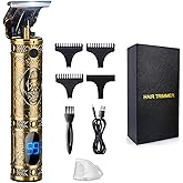 Suttik Hair Clippers for Men, Professional Hair & Beard Trimmer for Men, Mustache Trimmer T-Blade Hair Liner Edgers, Gold Knight Close-Cutting Trimmers