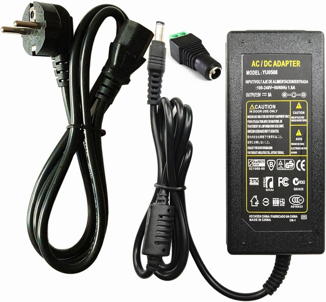 capolida AC 100 – 240 V to DC 5 V 8 A 40 W Supply Adapter Balance Charger Adapter LED Driver Transformer for LED SMD RGB