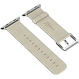 Apple Watch Band, JETech&reg; 42mm Genuine Leather Strap Wrist Band Replacement w/ Metal Clasp for Apple Watch All Models 42mm (Leather - Stone)