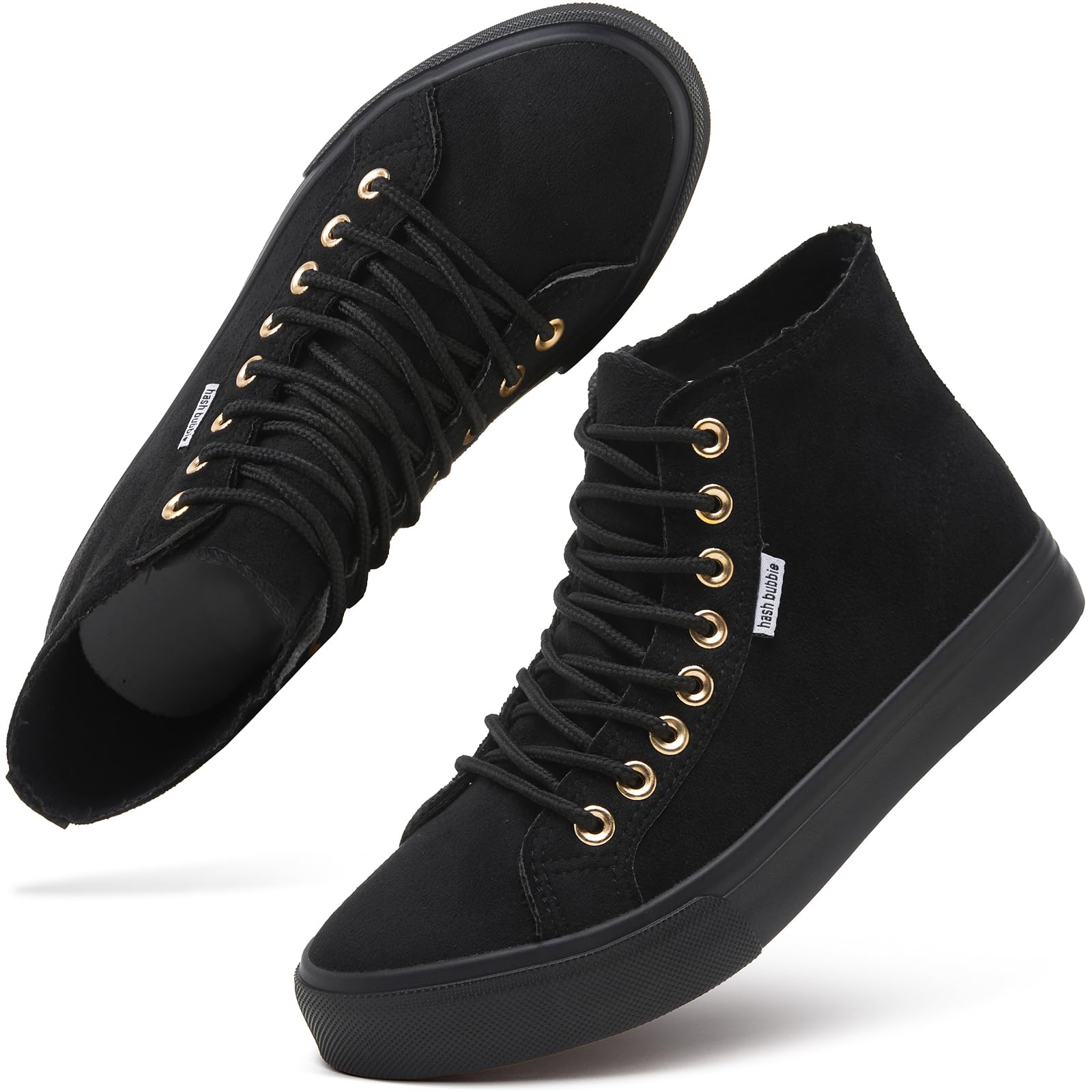 hash bubbie Women's High Top Sneakers Lace up Fashion Sneakers Suede High Tops Shoes Tennis Shoes