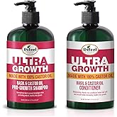 Difeel Ultra Growth Shampoo and Conditioner Set - Includes 12 oz Each of Shampoo and Conditioner, Promotes Growth, Ideal for Thinning Hair, Basil Scent, 2 Count