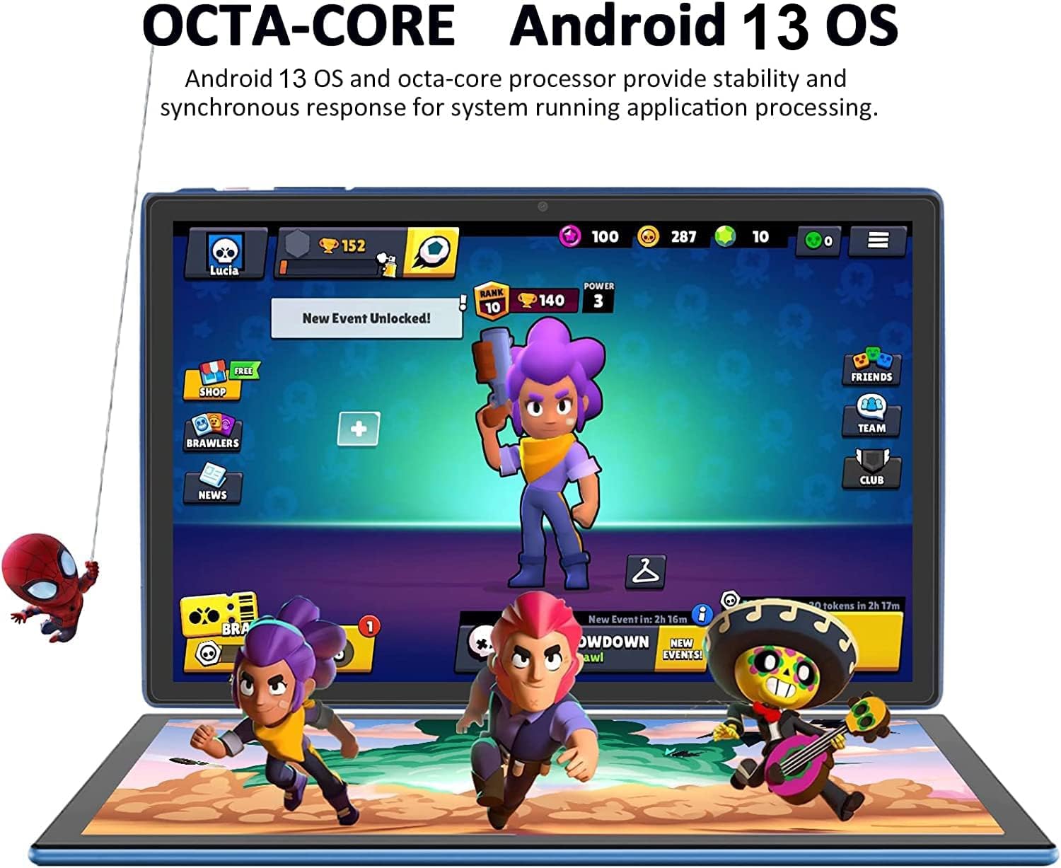 2025 Android 13 Tablet 10 Inch, 5G WiFi 14GB RAM+128GB ROM(1TB TF), 2 in 1 Tablet with Keyboard Mouse Case Octa-Core 2.0Ghz | 8000mAh | 1080FHD | Bluetooth5.0 | WiFi GPS OTG Type C-Blue