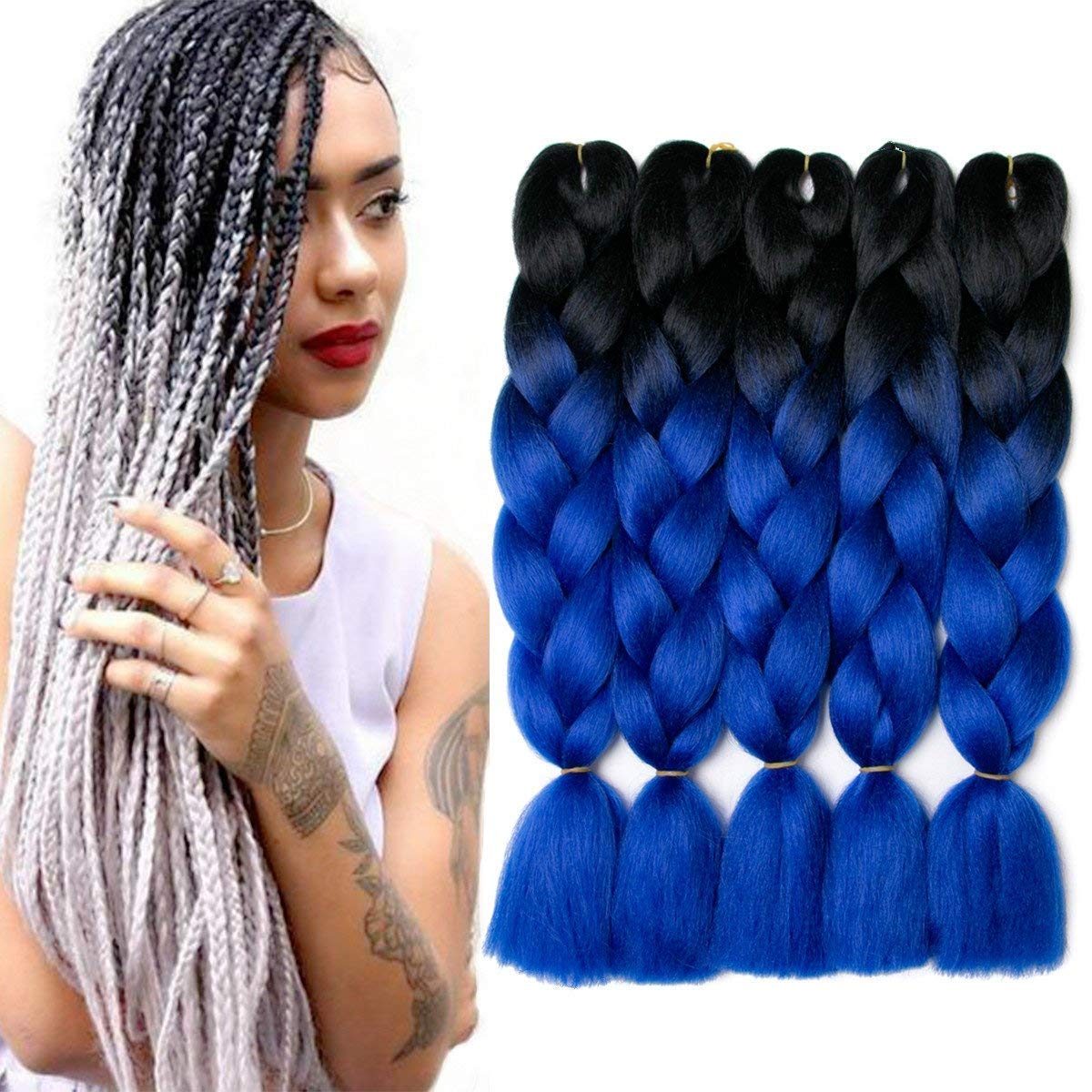 Amazon Com Synthetic Braiding Hair Jumbo Braid Hair 5pcs Lot