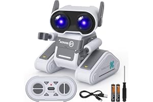 DoDoMagxanadu Robot Toys, Remote Control Robot Toy for Boys, RC Robots with LED Eyes and Music, Gifts for 3 4 5 6 7 8 9 Years Old Kids Boys and Girls (White)
