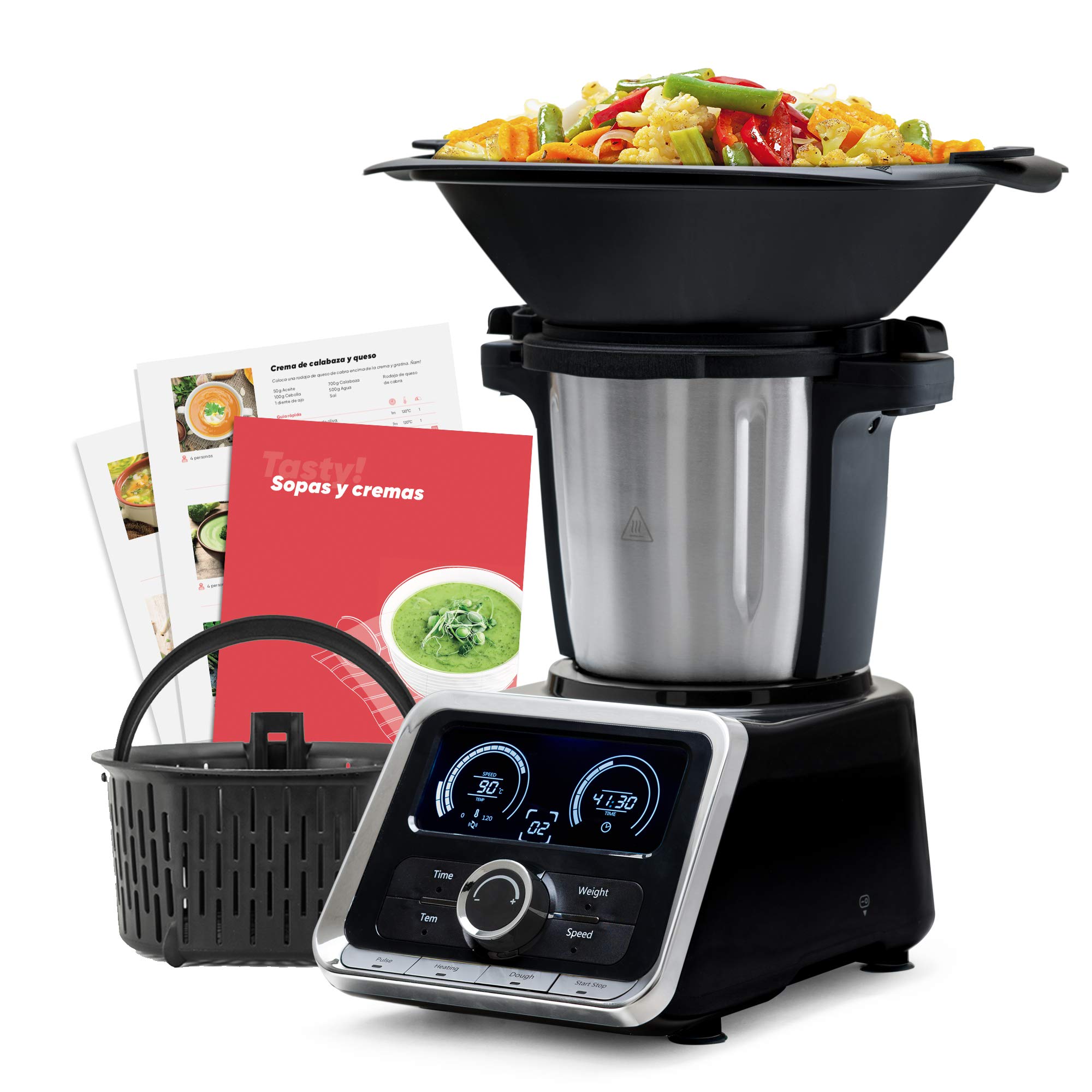 Mellerware-Robot-de-Cocina-Tasty-1000W-Capacidad-35L-Temperatura-hasta-120oC-Temporizador-12-Velocidades