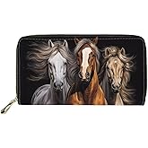 doginthehole Animal Print Women Wallet Zip Around Clutch Long Travel Coin Purse