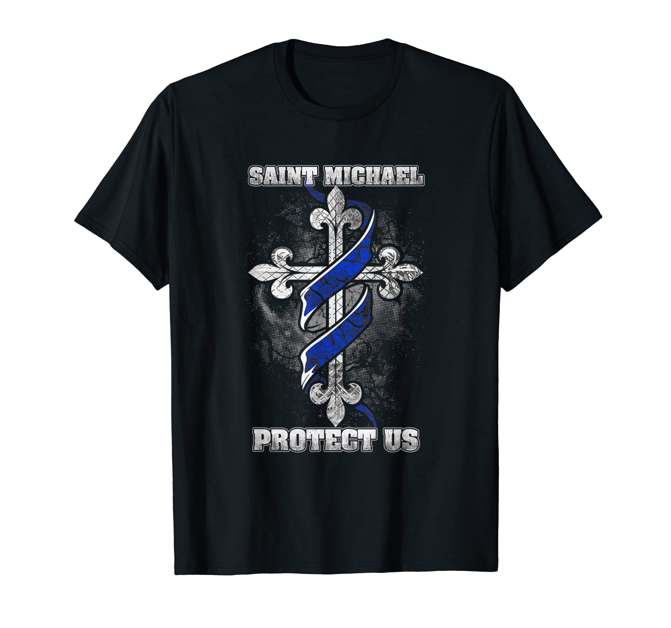 Photo 1 of Thin Blue Line St. Michael Protect Us T-shirt T-Shirt size L 