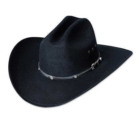 Stars & Stripes Westernhut und Filzhut San Antonio schwarz Westernhut Cowboyhut Westernkleidung Strohhut für Damen und Herren